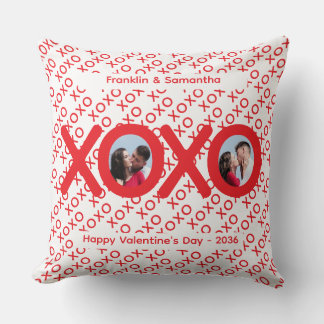 Almofada XOXO Red Valentine's Day Photo Throw Pillow