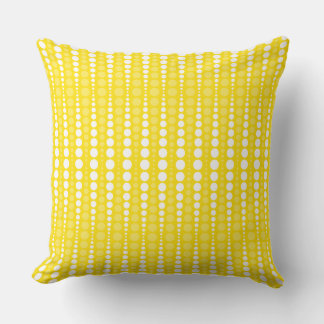 Almofada Yellow and White Polka dot Throw Pillow