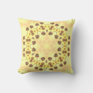 Almofada Yellow Floral Abstract Throw Pillow