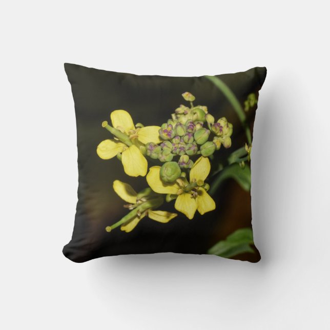 Almofada Yellow Flowers on Throw Pillow (Frente)