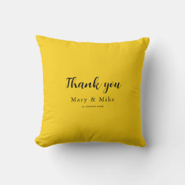 Almofada Yellow Throw Pillow with Thank You Text