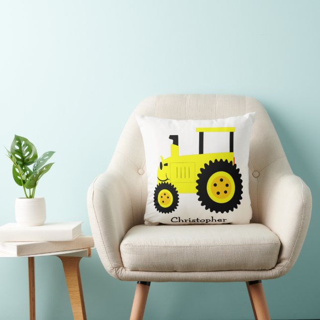 Almofada Yellow Tractor Design Personalised (Cadeira)