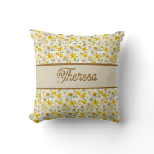 Yellow Wildflowers Pattern Monogram Name