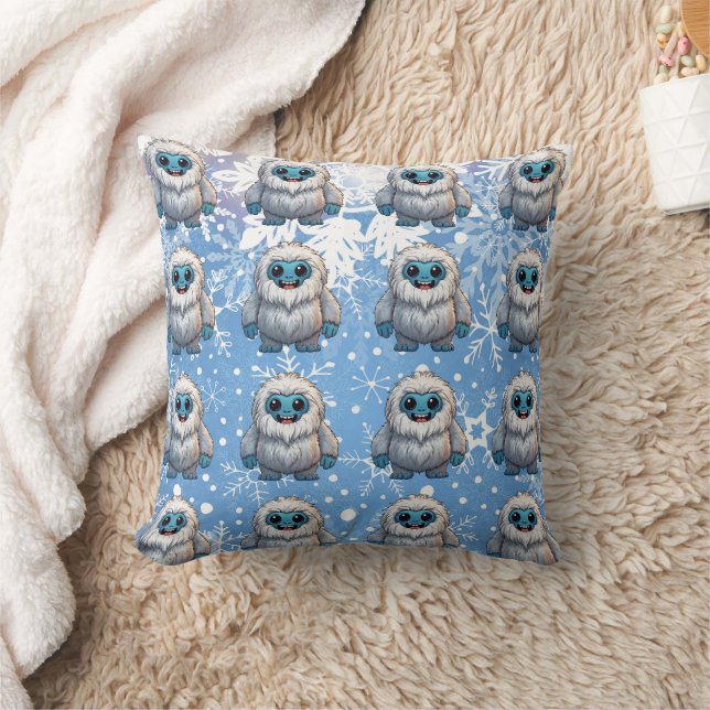 Almofada Yeti Cute Kawaii Snowflakes Pattern (Cobertor)