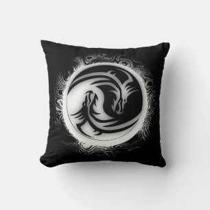 Almofada Yin e Yang Asiáticos Dragões