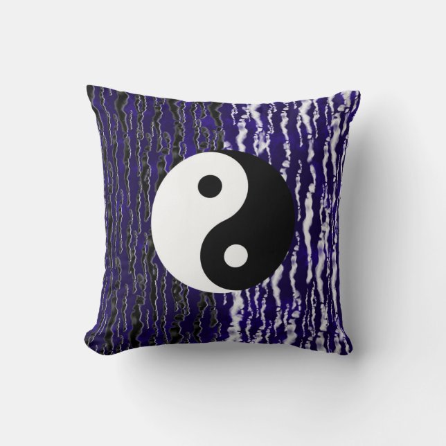 Almofada Yin Yang Azul Tranquilidade Energia Zen (Frente)