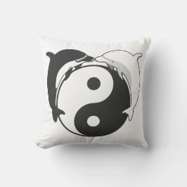 Almofada Yin Yang Dolphins Black/White