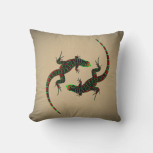 Almofada Yin Yang Lizards Brown
