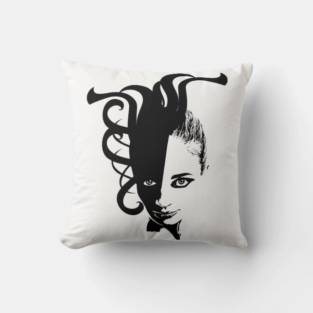 Almofada Yin Ying Yang Womans enfrentam arte original (Frente)