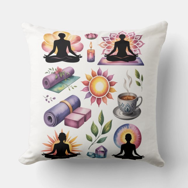 Almofada Yoga silhouette mindful living inspired  (Frente)