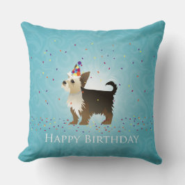 Almofada Yorkie Birthday Design