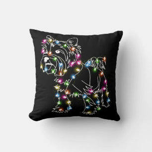 Almofada Yorkie com natal, dono de Yorkie bonitinho