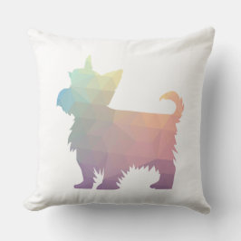 Almofada Yorkie Geometric Pattern Silhouette Pastel