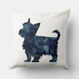 Almofada Yorkie Terrier Black Watercolor Silhouette