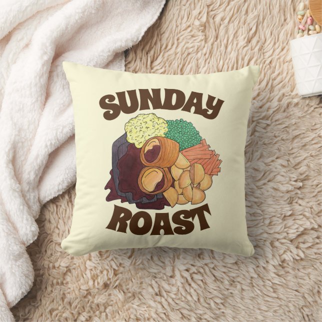Almofada Yorkshire Pudim Sunday Roast UK Comida britânica (Cobertor)