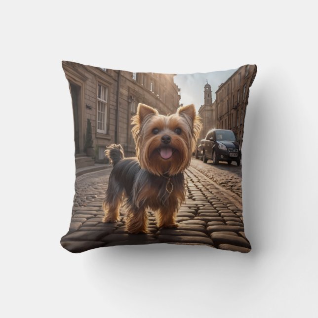 Almofada Yorkshire Terrier Elegant Travesseiro decorativo (Frente)