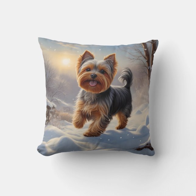 Almofada Yorkshire Terrier Elegant Travesseiro decorativo (Frente)