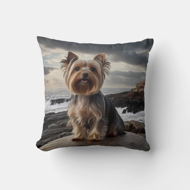 Almofada Yorkshire Terrier Elegant Travesseiro decorativo (Frente)