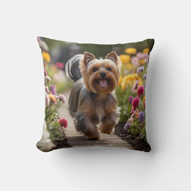 Almofada Yorkshire Terrier Elegant Travesseiro decorativo (Frente)