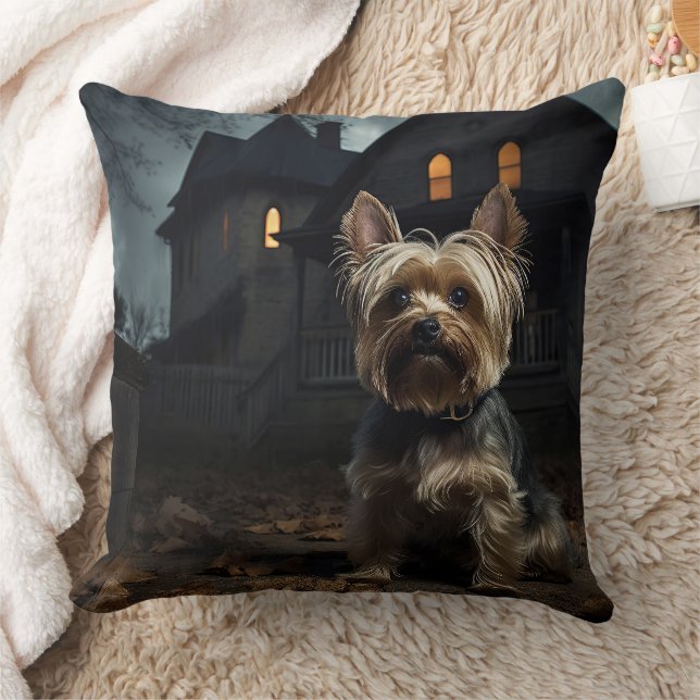 Almofada Yorkshire Terrier Halloween Assustador  (Cobertor)