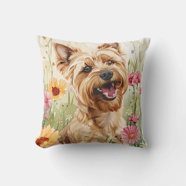 Almofada Yorkshire Terrier Poster - Cute Dog Wall Art Impre (Frente)