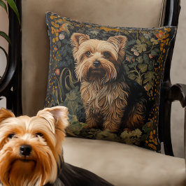 Almofada Yorkshire Terrier Yorkie Dog Vintage Floral