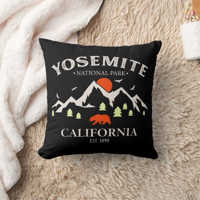 Almofada Yosemite National Park Vintage Mountain Souvenirs (Cobertor)