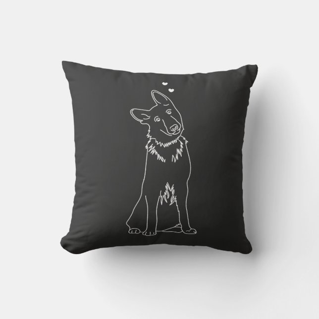 Almofada You Had me at Woof Dog Lover Simple Outline Design (Frente)