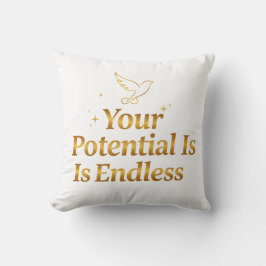 Almofada Your Potential Is Endless Dove Gold Motivation