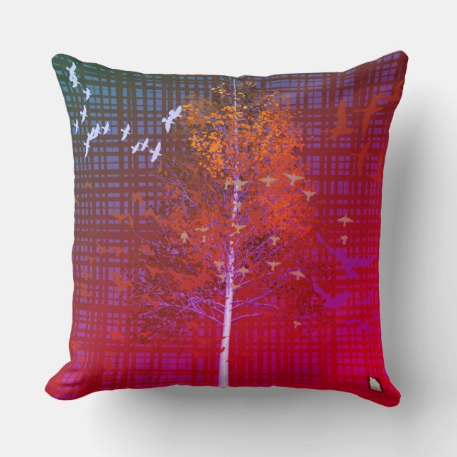 Almofada ZALMAXI HOME red bleu abstrato (Frente)