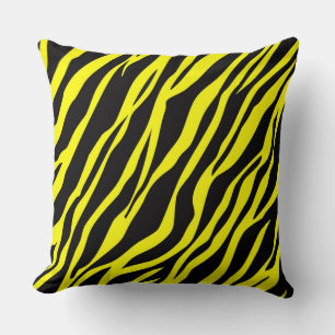 Almofada Zebra amarela de néon listrada