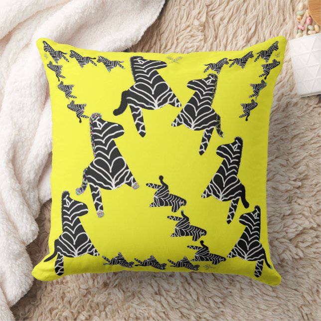 Almofada Zebra amarela selvagem moderna (Cobertor)