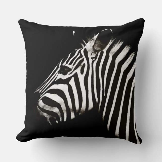 Almofada Zebra Black and White Stripes Animal (Frente)