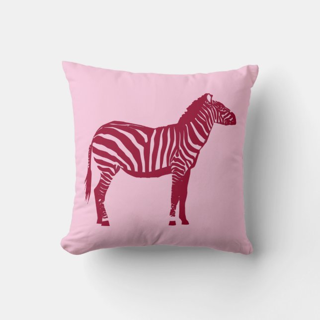Almofada Zebra - Borgonha e Rosa (Frente)