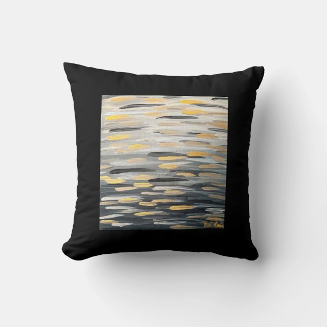 Almofada Zebra Brushstrokes em Travesseiro decorativo Negro (Frente)