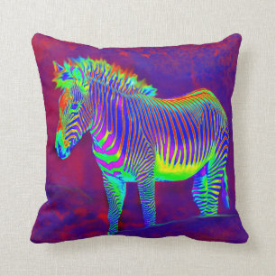 Almofada zebra de néon
