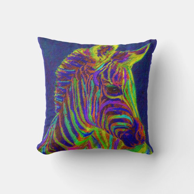 Almofada zebra do pastel (Frente)