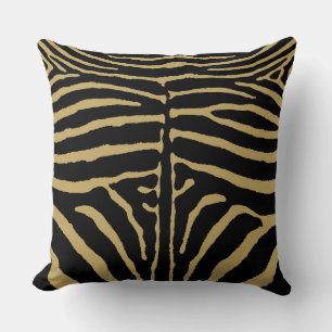 Almofada Zebra em preto e Dourado