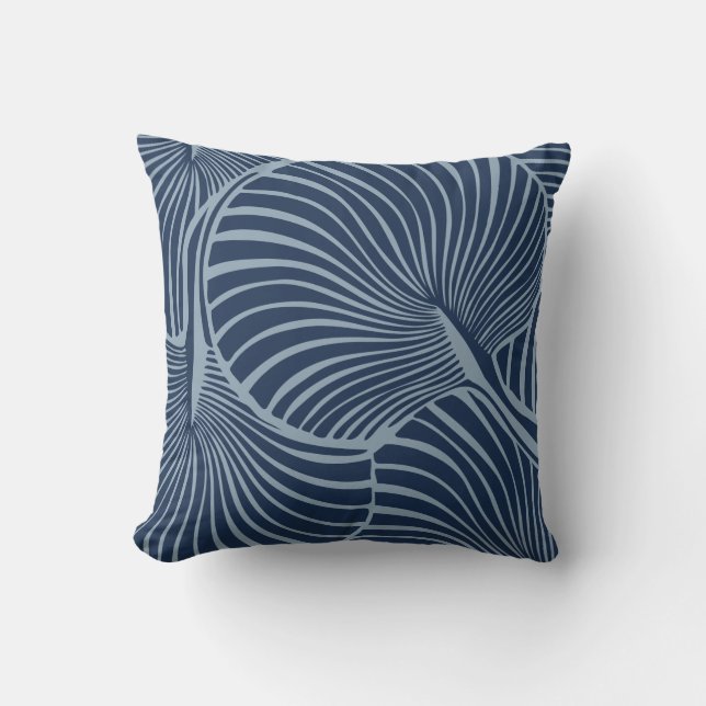 Almofada Zebra Fan Palm Havaiano Azul Tropical (Frente)