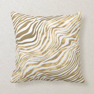 Almofada Zebra listra a arte branca rica em ouro