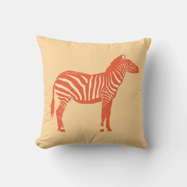 Almofada Zebra - Mandarim e laranja claro (Frente)