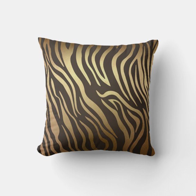 Almofada Zebra Print Animal Skype Impressão Modern Glam Dou (Frente)