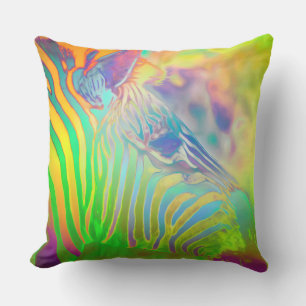 Almofada Zebra Psicodélica da Vida Selvagem
