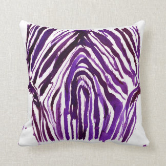 Almofada Zebra roxa da aguarela
