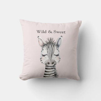 Almofada Zebra Selvagem & Doce Rosa