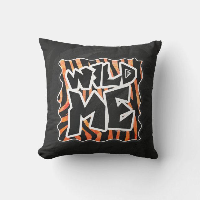 Almofada Zebra Selvagem Preto e Laranja Me (Frente)