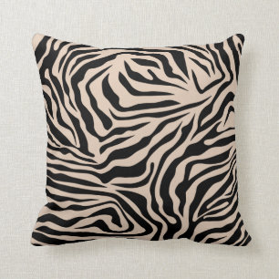 Almofada Zebra Stripes Cream Beige Black Wild