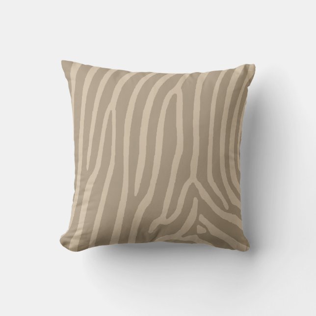 Almofada Zebra Stripes Tan e Cream (Frente)