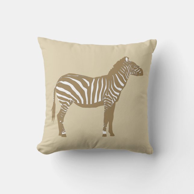 Almofada Zebra - Taupe Tan e Branco (Frente)