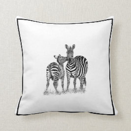Almofada Zebras no travesseiro decorativo preto & branco,